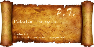 Pakulár Terézia névjegykártya